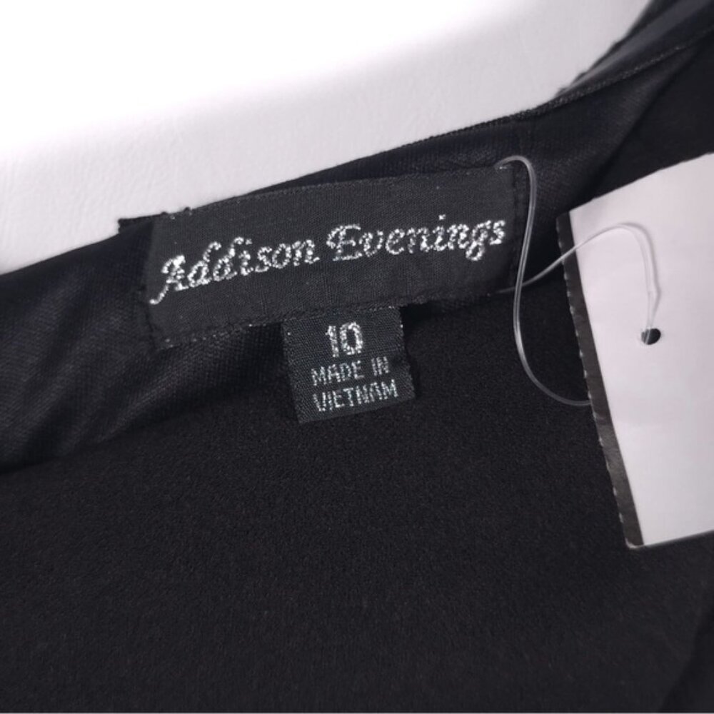 NWT ADDISON EVENINGS‎ Prom Dress Social Satin Pleated Skirt N2350B4 Size 10 - Picture 6 of 15